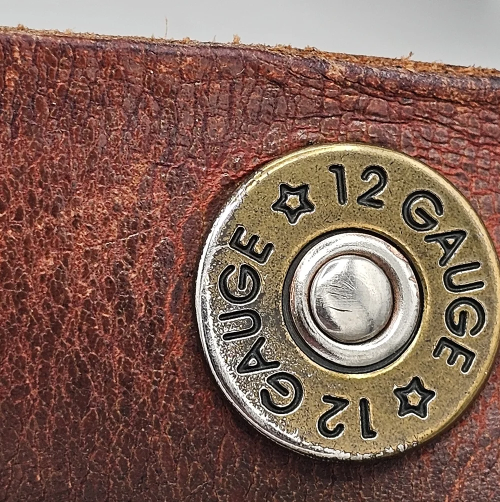 Nocona Genuine Leather 12 Gauge Belt Mens Belt Brown Sz 38 Worn Wear‎ Thrashed